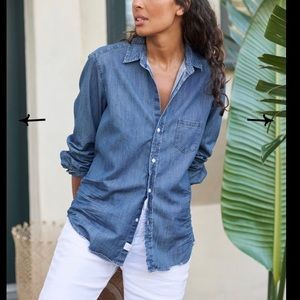 VGC _ Frank & Eileen Barry Vintage Stoned Washed Indigo Denim Shirt Size: Medium